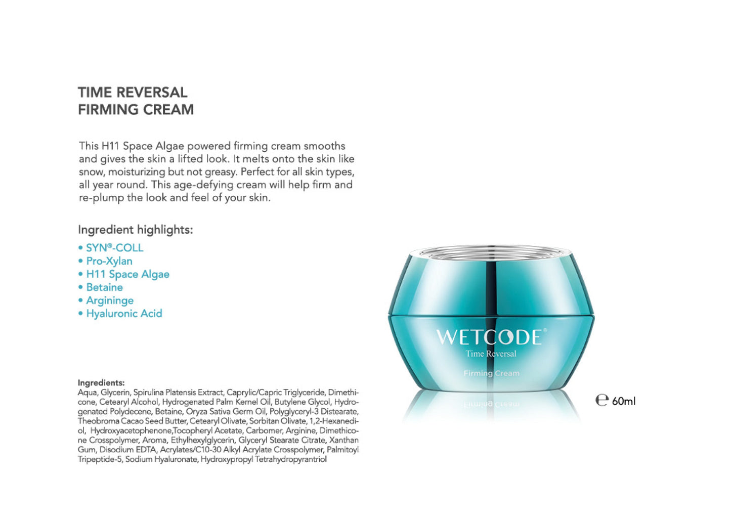 WETCODE -  Time Reversal Firming Cream 60ml - Barrile donna