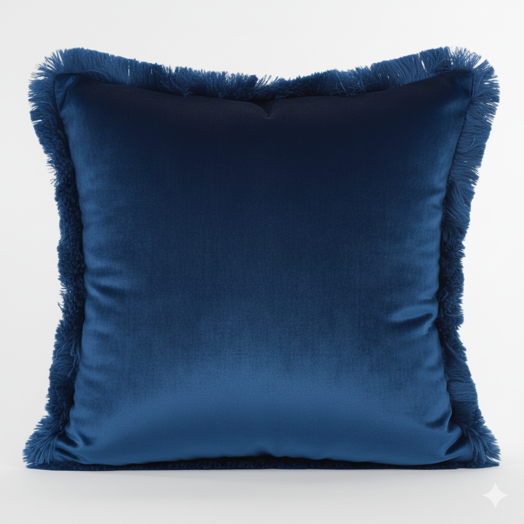 Cuscino Arredo in Velluto con Frange 45x45 cm - Barrile donna