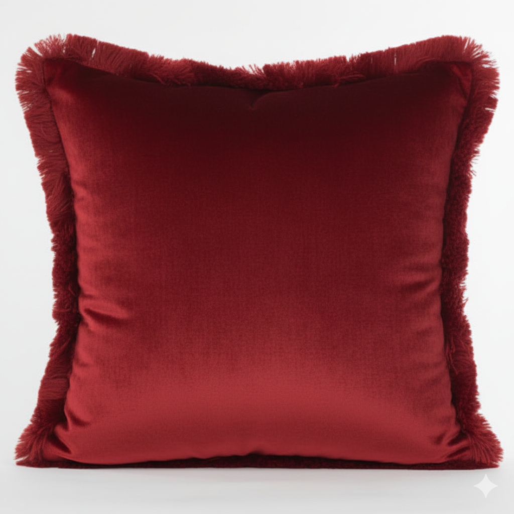 Cuscino Arredo in Velluto con Frange 45x45 cm - Barrile donna