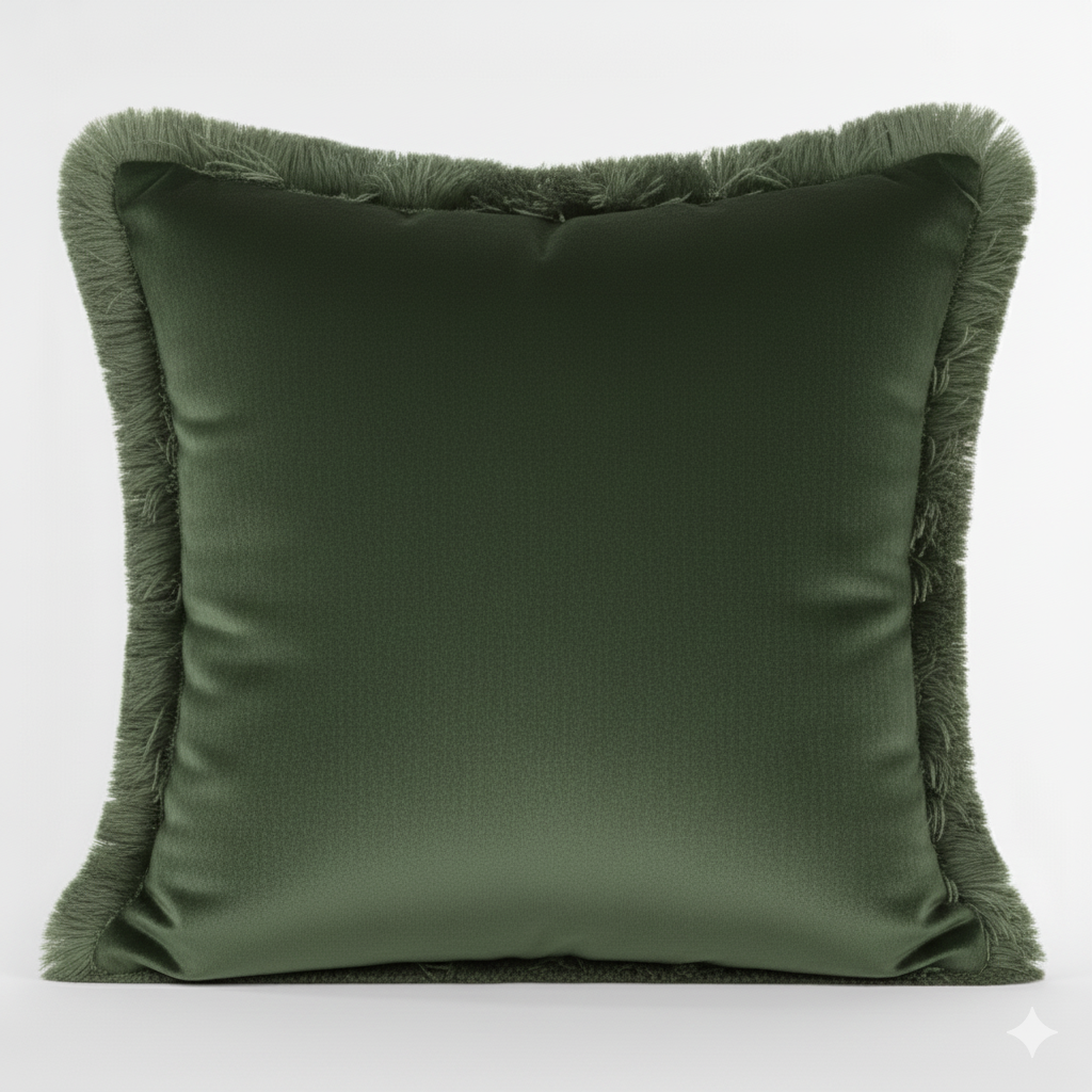 Cuscino Arredo in Velluto con Frange 45x45 cm - Barrile donna