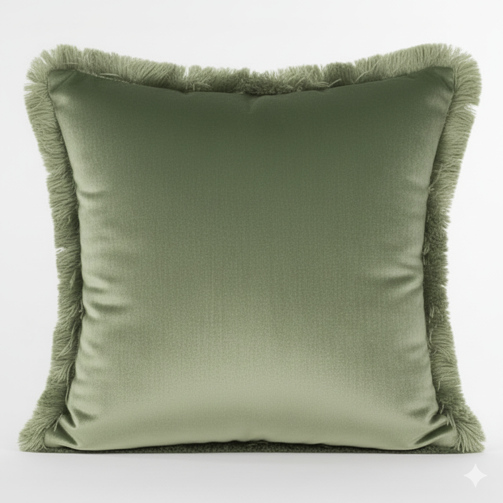 Cuscino Arredo in Velluto con Frange 45x45 cm - Barrile donna