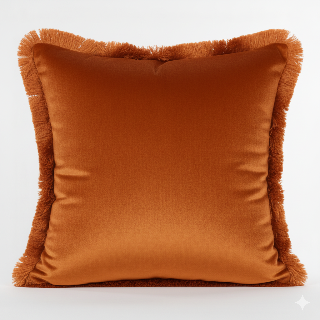 Cuscino Arredo in Velluto con Frange 45x45 cm - Barrile donna