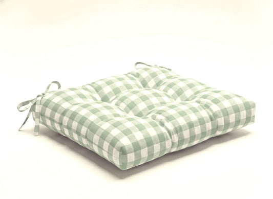 Cuscino Sedia Campagnola in Cotone a Quadri Piccoli - Imbottito Made in Italy - Barrile donna