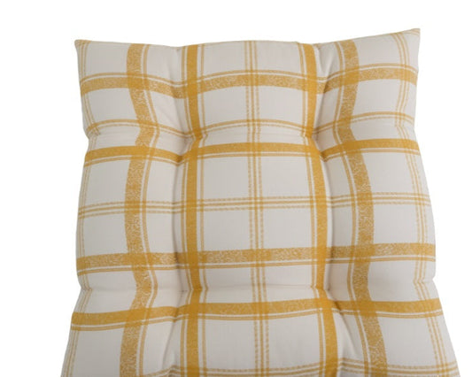 Cuscini Sedia Zaffiro Imbottiti Cotone Jacquard Bianco Giallo Bronzo - Barrile donna