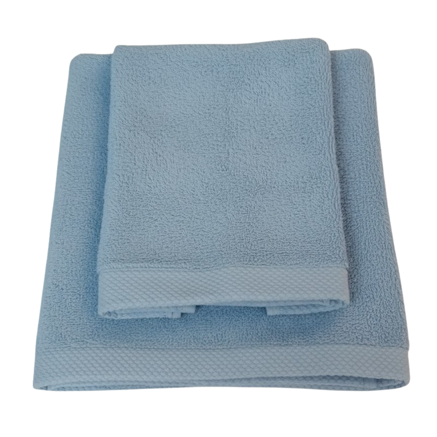 AREA - Set Spugna Asciugamano + Ospite Tinta Unita 100% Cotone - Barrile donna