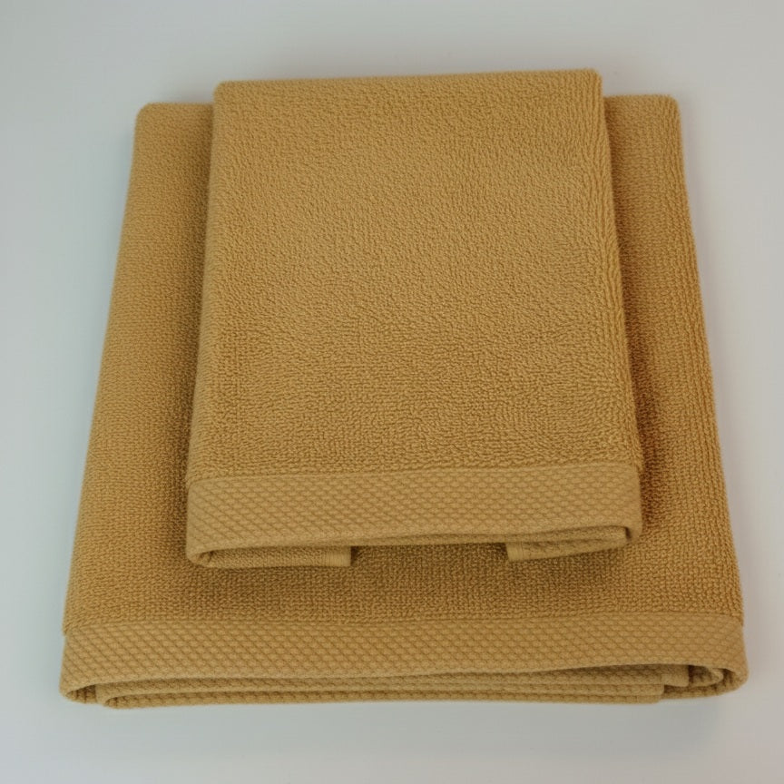 AREA - Set Spugna Asciugamano + Ospite Tinta Unita 100% Cotone - Barrile donna