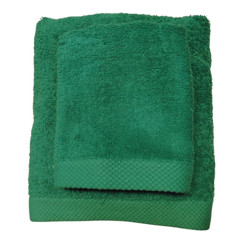 AREA - Set Spugna Asciugamano + Ospite Tinta Unita 100% Cotone - Barrile donna