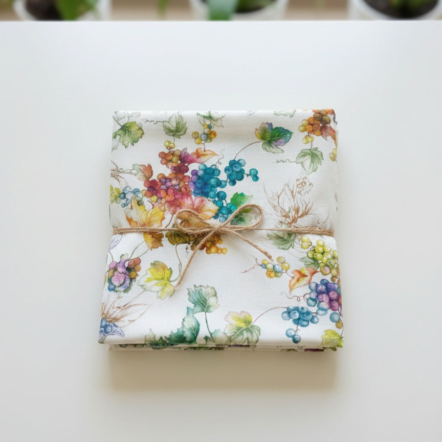 Tovaglia in Puro Lino con Stampa Digitale Botanica | Eleganza Mediterranea | 150x190 / 150x250 cm - Barrile donna